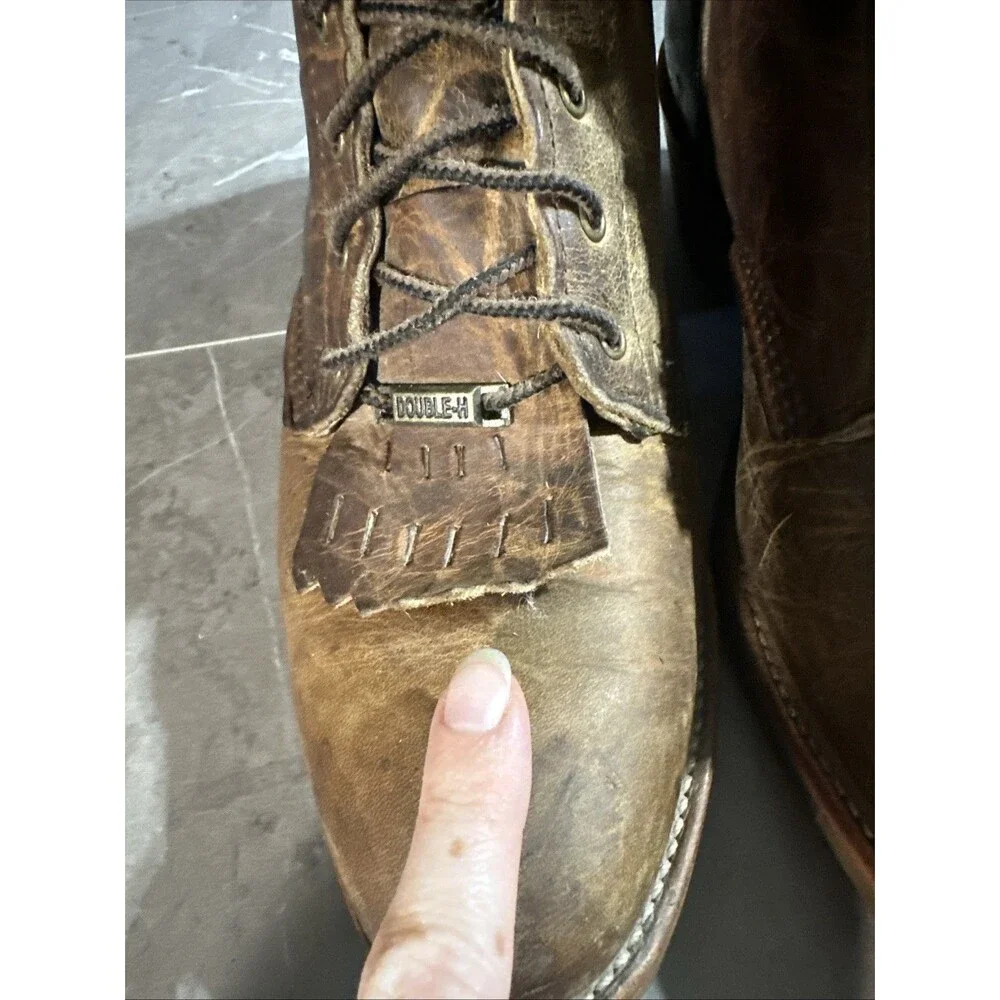 Double H Western ‘Lewis’ Logger Packer Lace Up Boots Brown DH9635 Size 10.5 EE